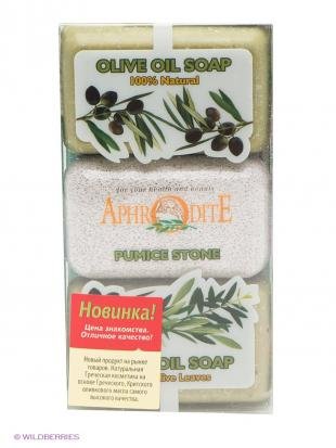 Скраб-мыло, aphrodite натуральное оливковое мыло набор с пемзой 260 гр