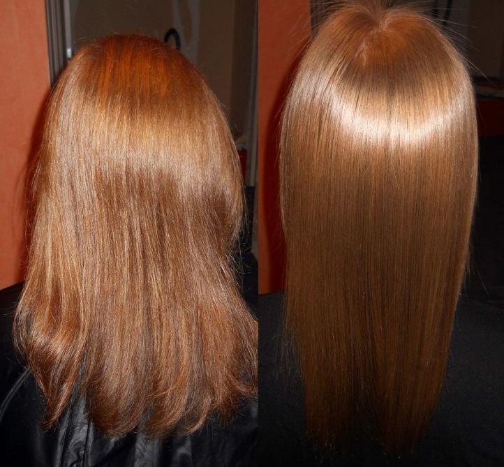 Кератиновое выпрямление волос - фото до и после